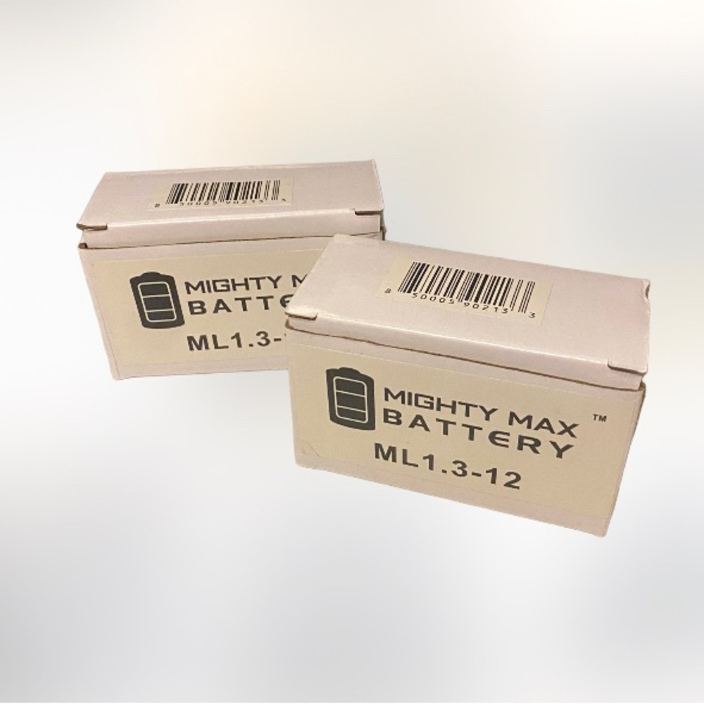 NIB mighty max battery ML1.3-12 rechachable 12v 1.3 amp battery bundle lot of 2